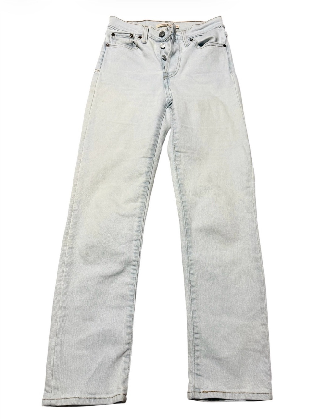 Levi’s Wedgie Straight Light Wash Button Fly Jeans Size 24 Classic Preppy